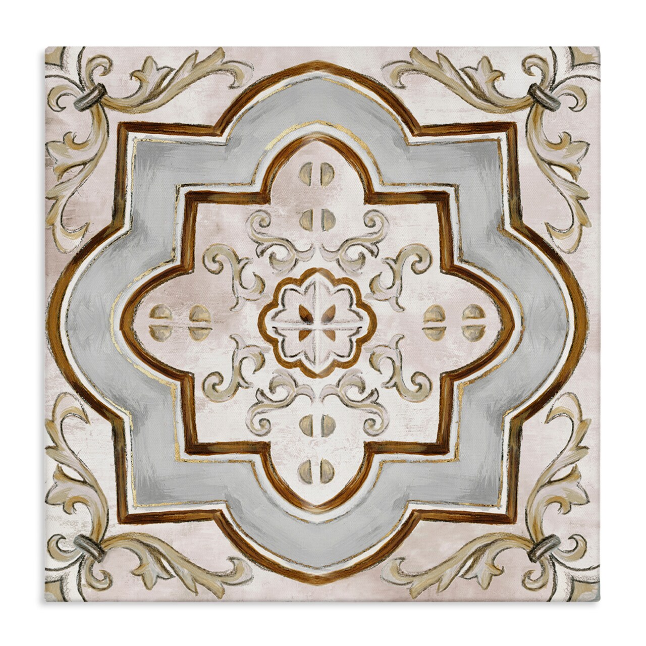 Stupell Industries Traditional Symmetrical Tile Canvas Wall Art Design by Eli Jones